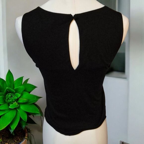 MXG Black Silver Sequined Sleeveless Keyhole Top | XS | Sparkle Glam EUC - Picture 5 of 12